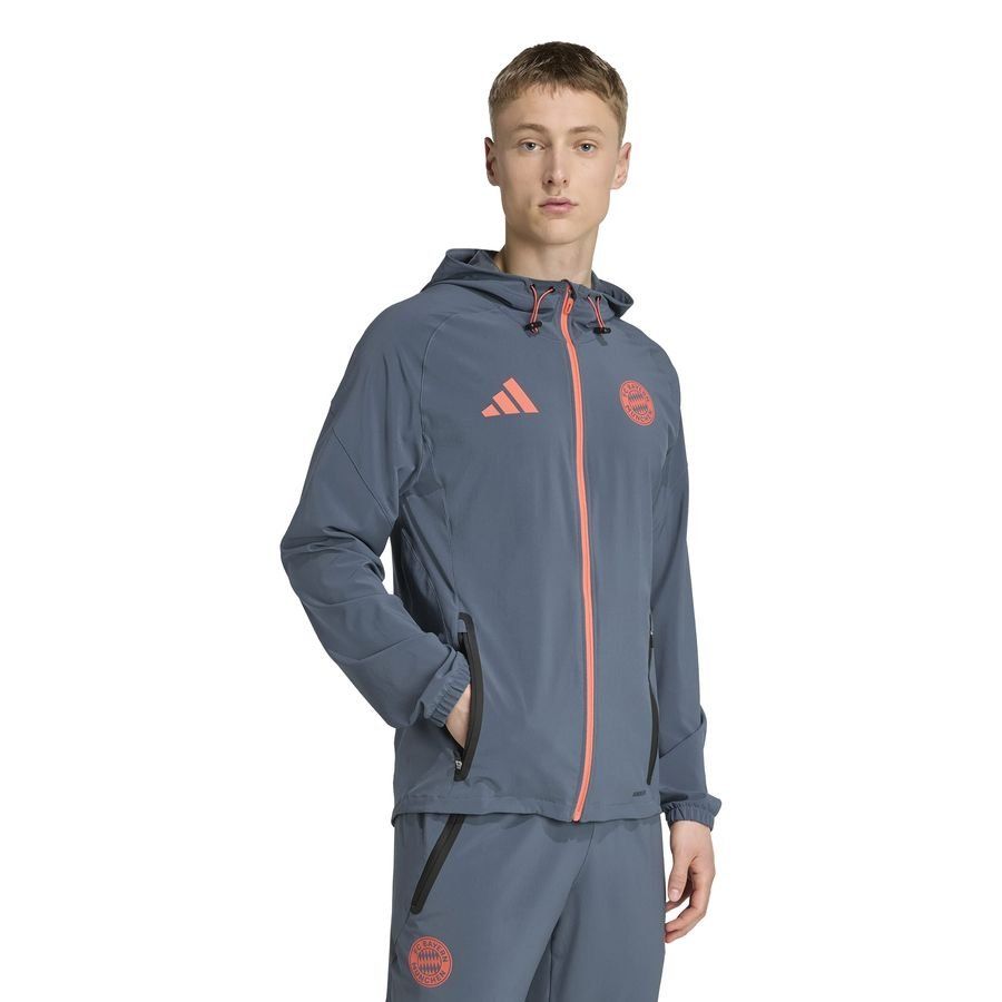 Bayern München Training Jacket Tiro 25 Competition Vis Tech Travel - Bold Onix/Easy Coral - Men's-SoccerKits Hub | Buy Soccer Jerseys Online